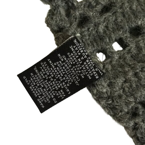 ANTHROPOLOGIE Women Gray Crochet Angora Sweater V-Neck Orenburg Knit Boho XS - Picture 10 of 10